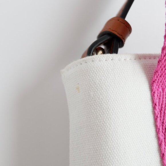 Authentic Preowned Chloe White/Pink Canvas Two Way Bag - Picture 4 of 16